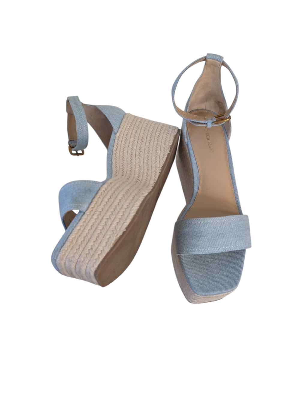 Veronica Beard Gianna denim espadrille wedge sandals.... Size 10 - Picture 7 of 10